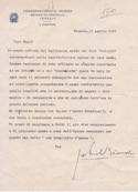 Risposta del vice Presidente del “Concorso Internazionale di Composizione Organistica  J.S. Bach” al ricevimento della partitura di Bruno Pasut, Gand (Belgio), 1958