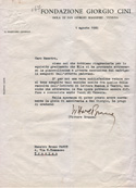 Risposta del vice Presidente del “Concorso Internazionale di Composizione Organistica  J.S. Bach” al ricevimento della partitura di Bruno Pasut, Gand (Belgio), 1958